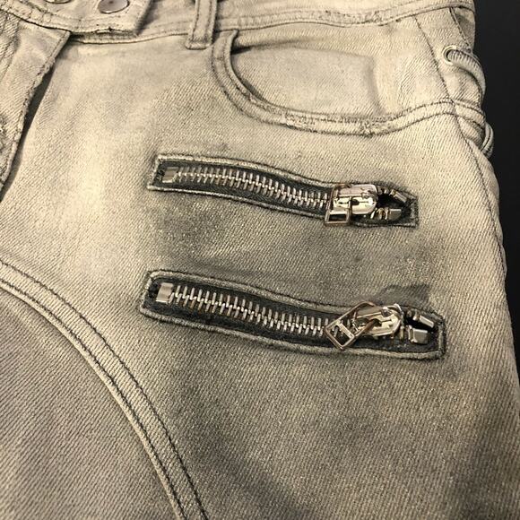 Faith Connexion Zipper Laced White Gray Jeans 28 - Picture 3 of 10